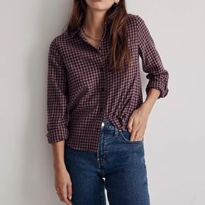 Madewell Shrunken Button-Up Flannel Shirt in Gingham
